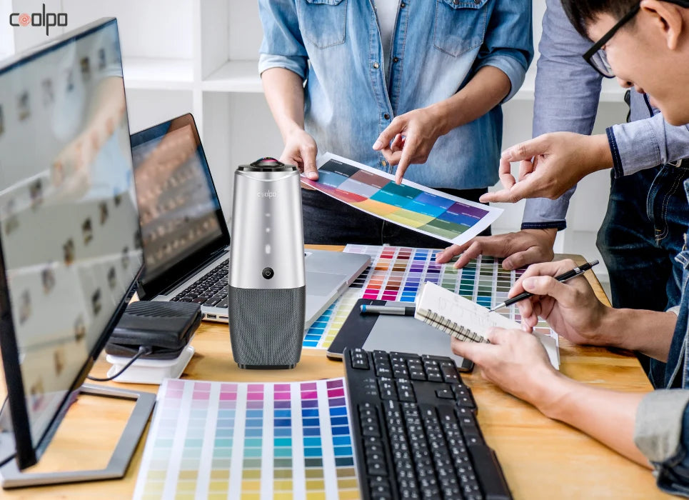 Creative Office With Equipment for Hybrid Zoom Meetings