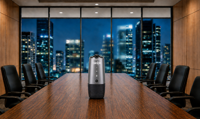 Are there all-in-one camera and microphone solutions suitable for conference rooms?